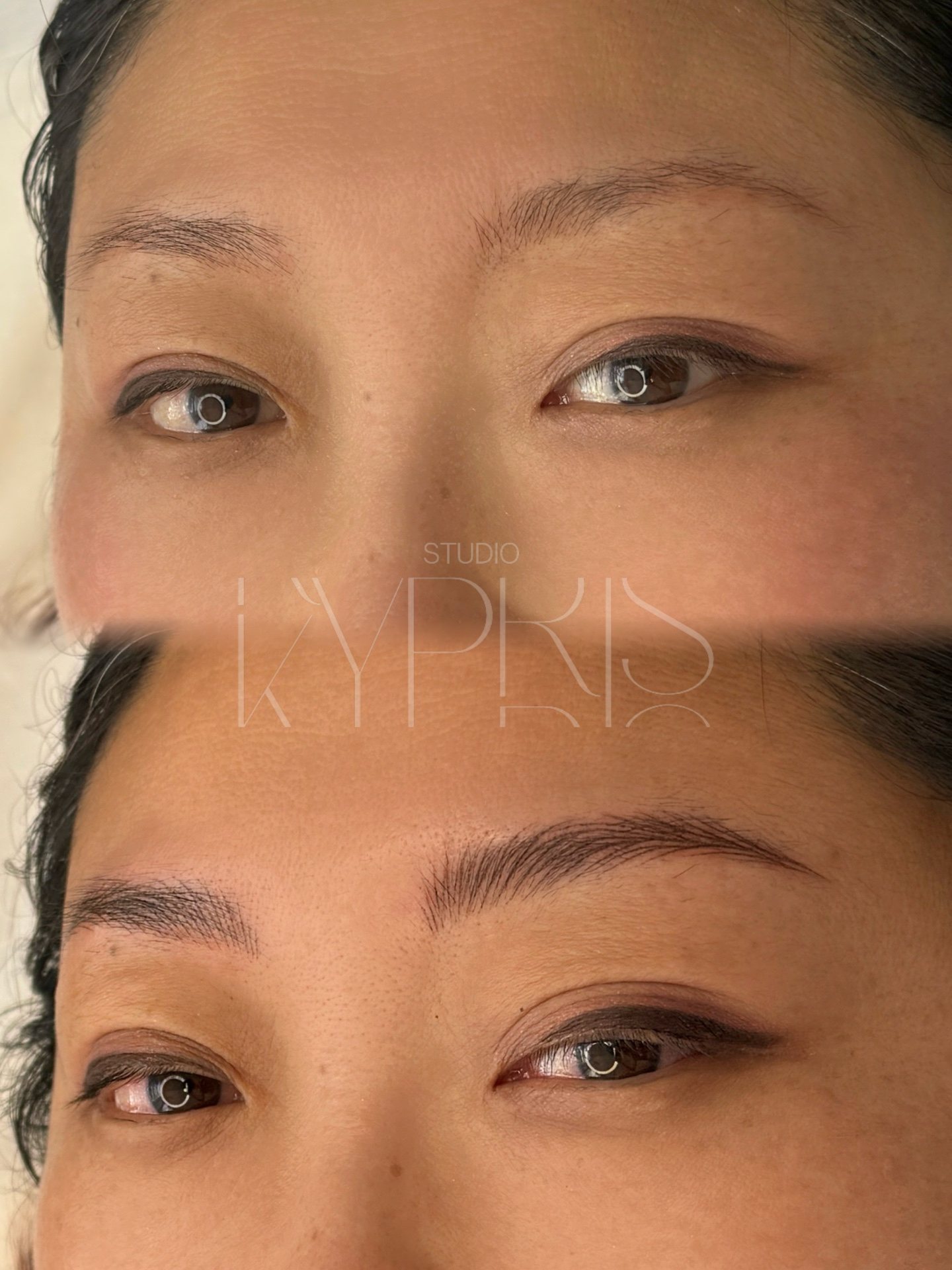 Studio Kypris winged eyeliner before and after results